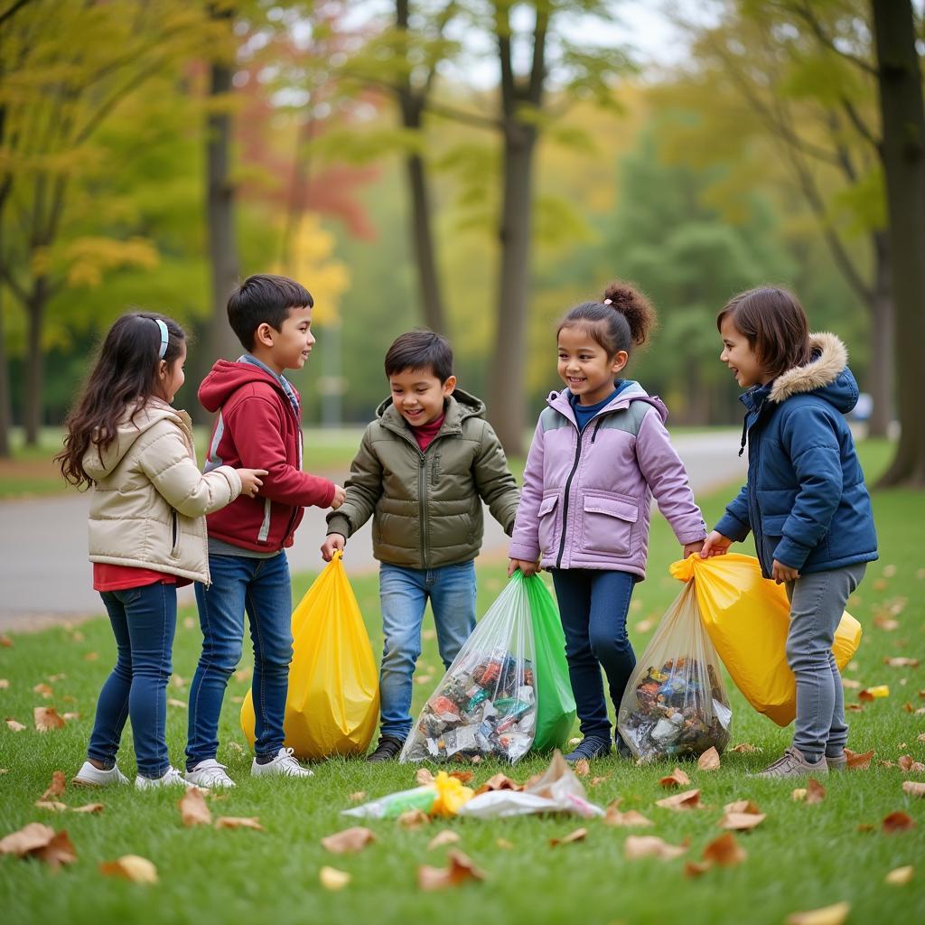 Children Cleaning the Park