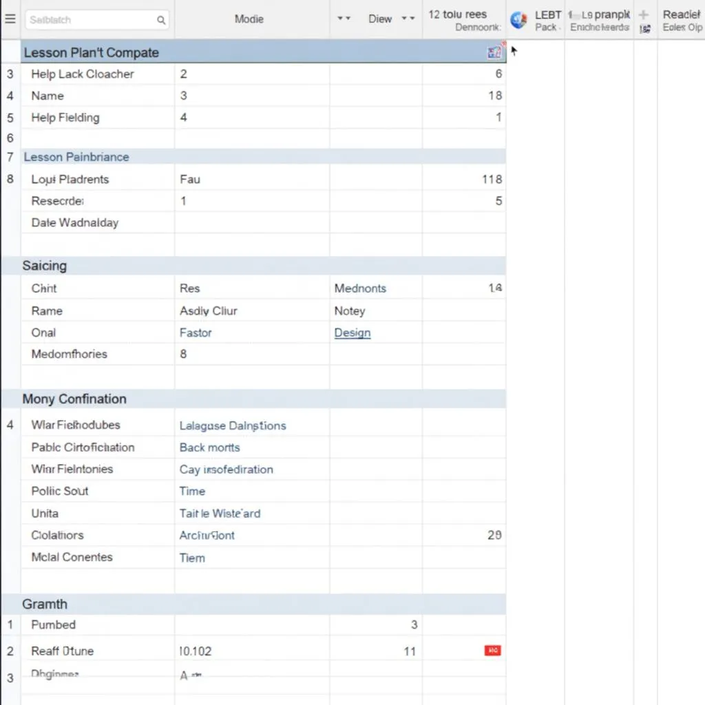 Lập kế hoạch giảng dạy bằng Excel