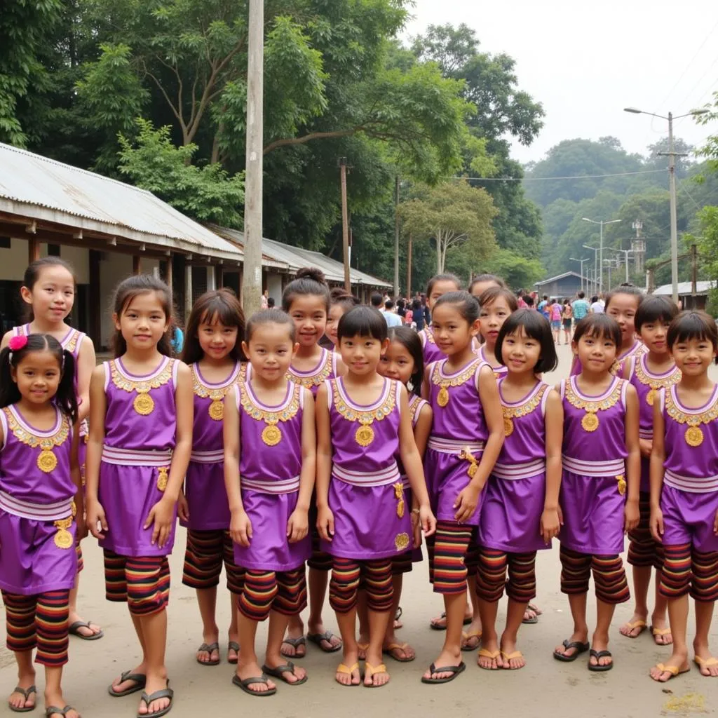 Học sinh trường PTDTBT Th Đăk Rong tham gia các hoạt động văn hóa truyền thống