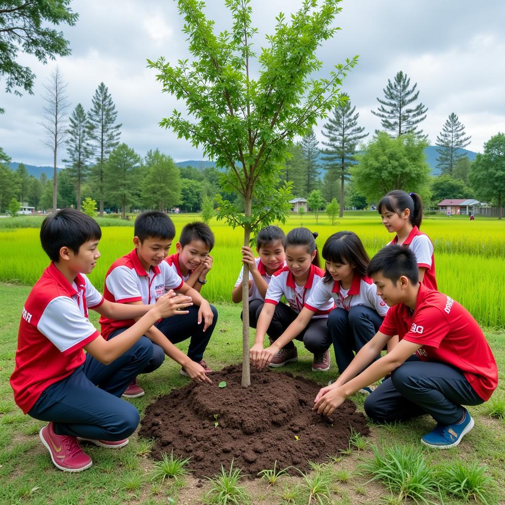 Học sinh Bình Đại tham gia hoạt động ngoại khóa