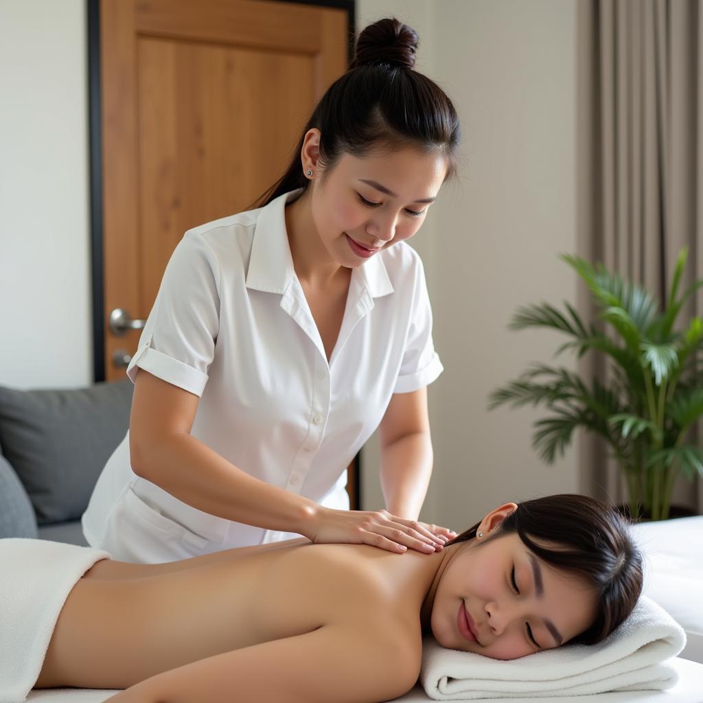 Lan chuyên viên massage