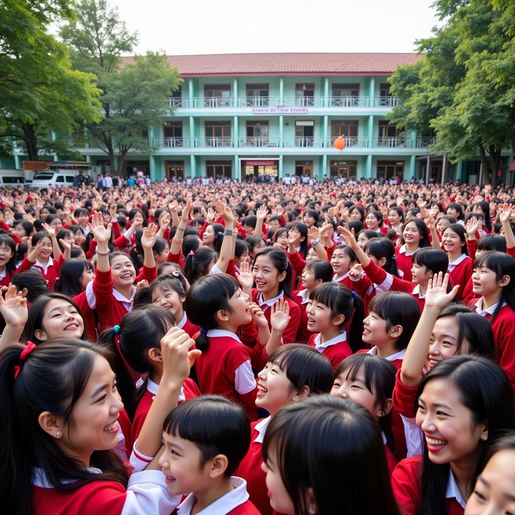 Lễ khai giảng năm học mới tại trường tiểu học Mê Linh