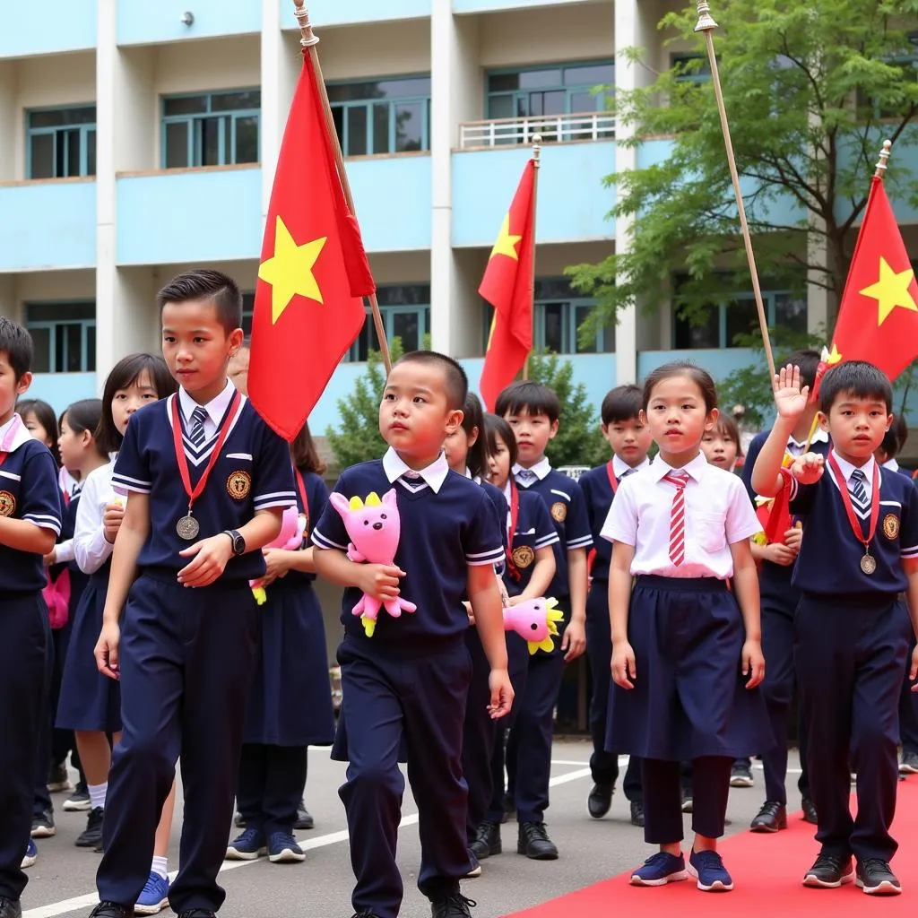 Lễ khai giảng tại trường tiểu học Lạng Sơn