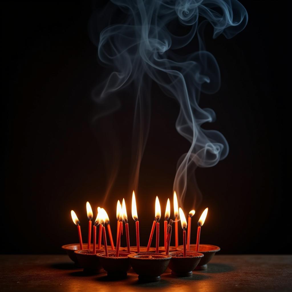 Incense burning at the funeral of the Deputy Minister of Education