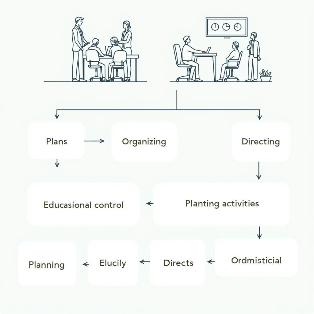 Quản lý giáo dục là gì? Hình ảnh minh họa về quản lý giáo dục, bao gồm các hoạt động như lập kế hoạch, tổ chức, điều hành và kiểm tra trong môi trường giáo dục.