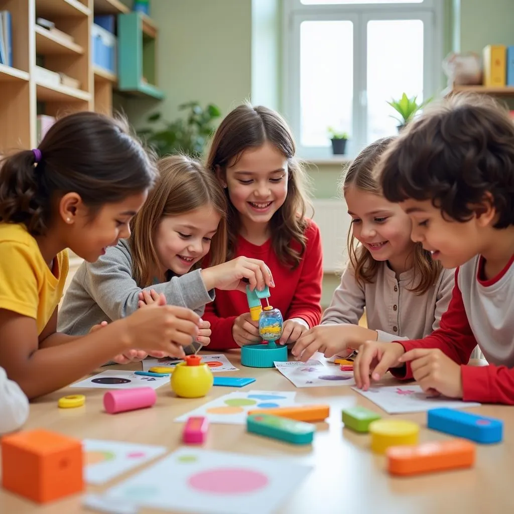 Children participating in STEAM activities