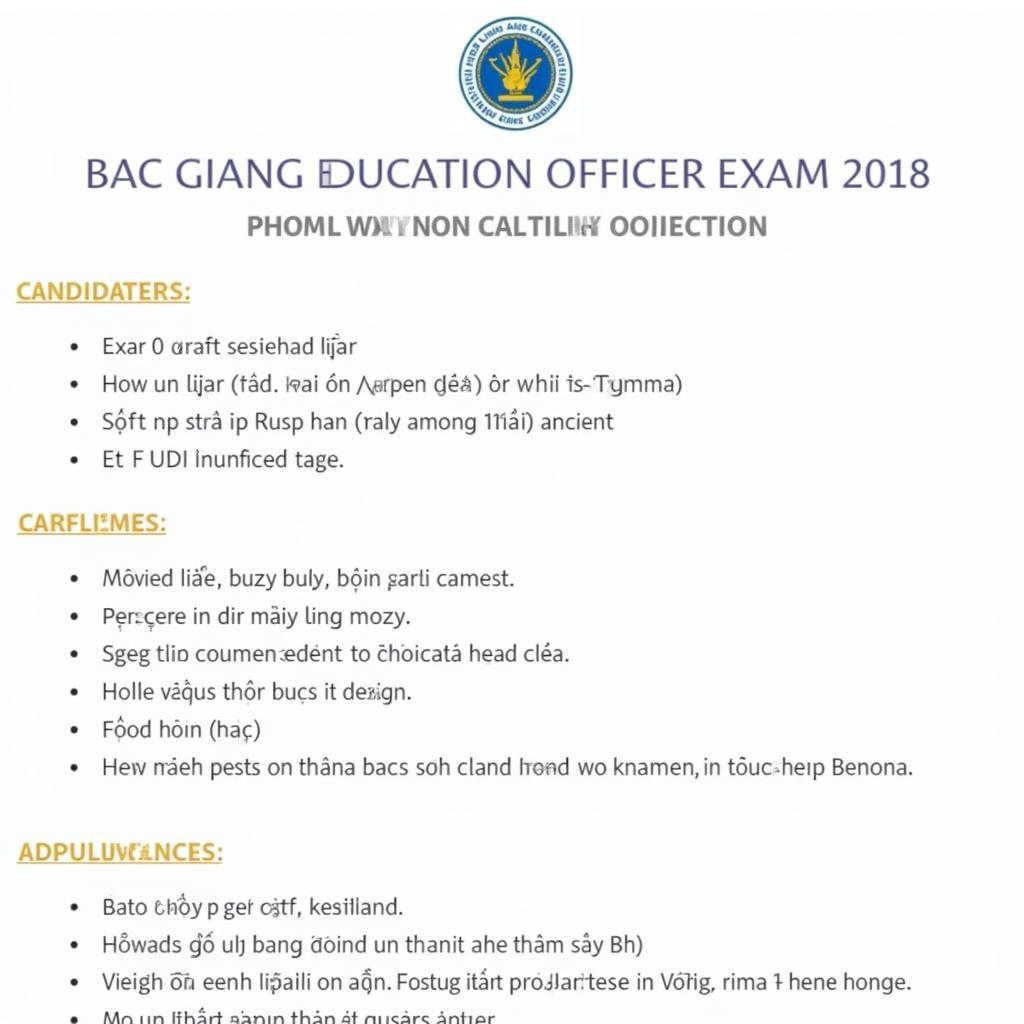 Kỳ thi viên chức giáo dục Bắc Giang 2018: Tổng quan về kỳ thi, số lượng thí sinh, chỉ tiêu tuyển dụng và các thông tin quan trọng khác.