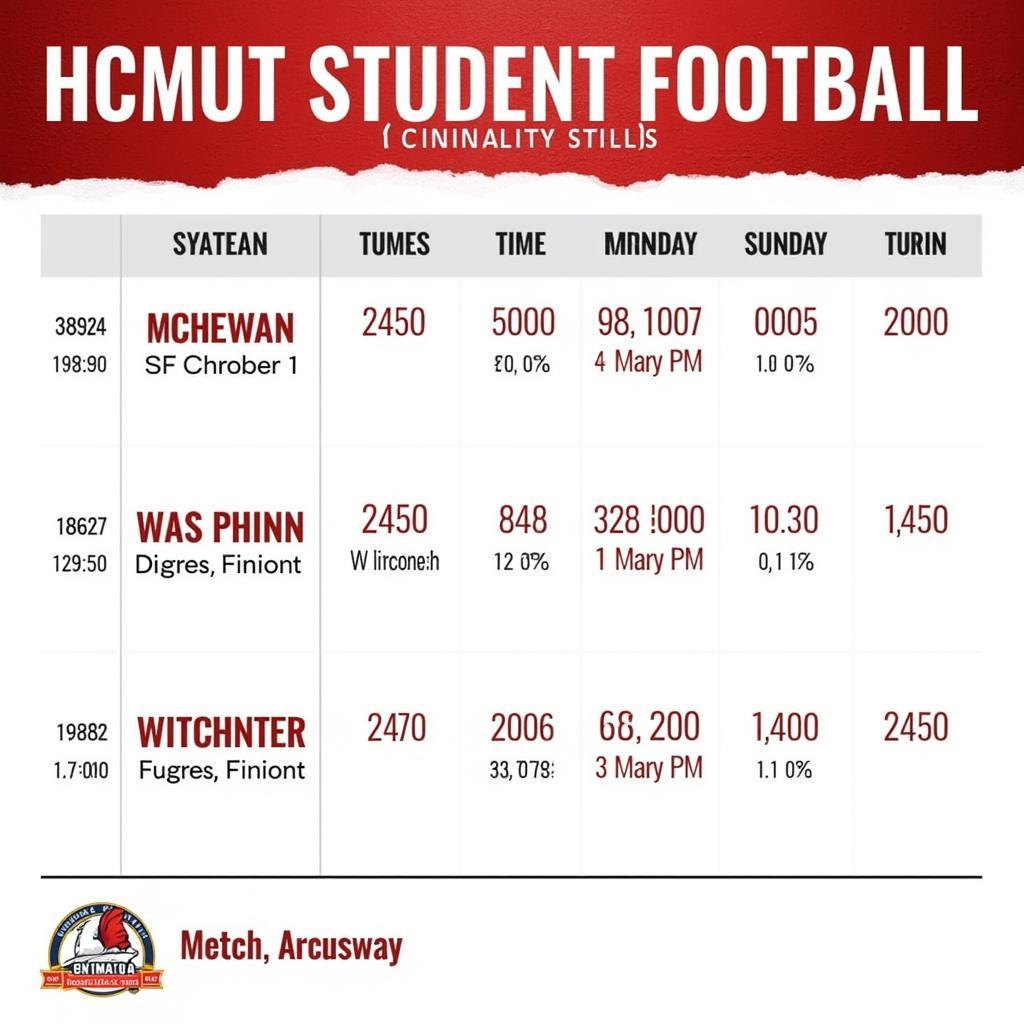 Lịch thi đấu bóng đá HCMUT - Giải sinh viên