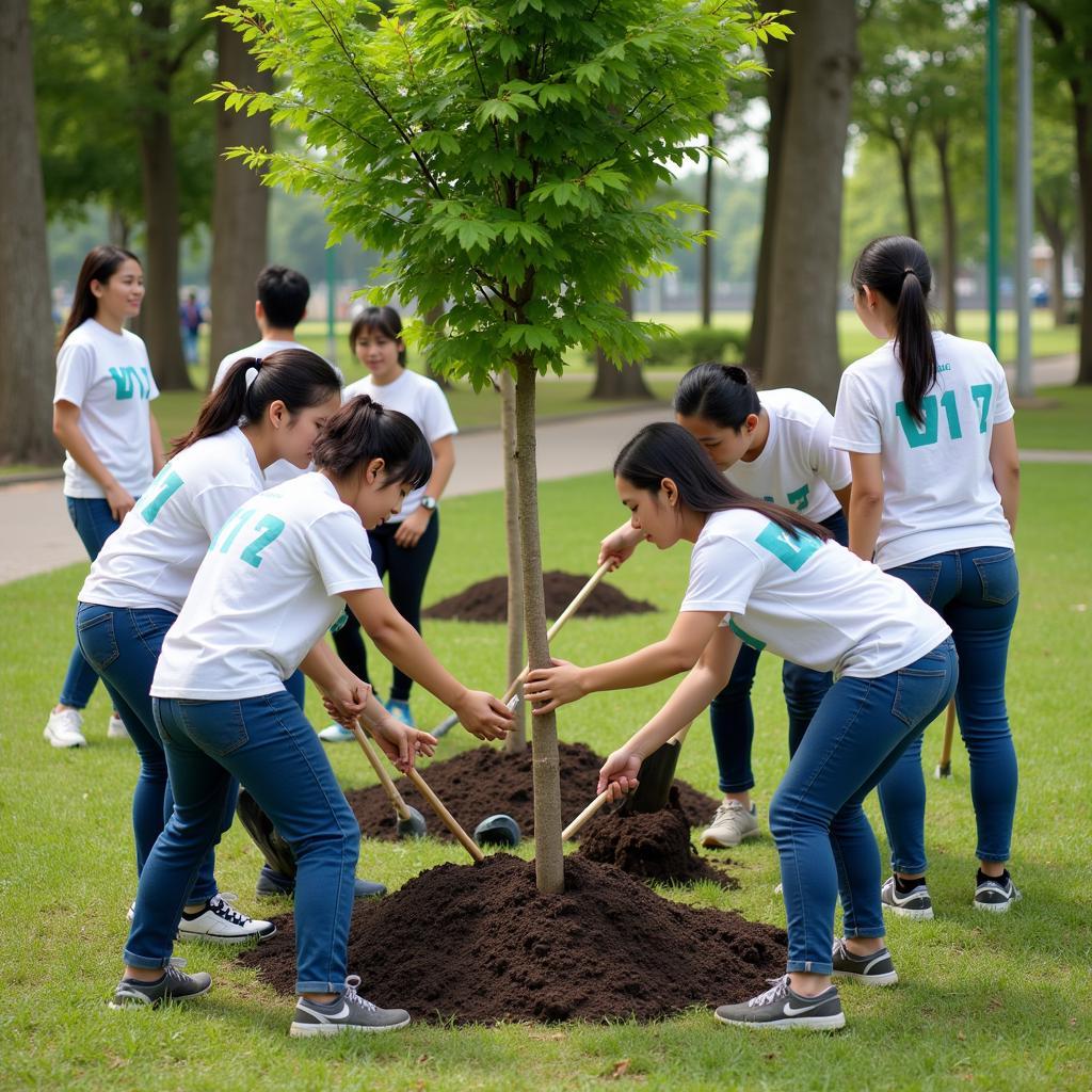 Hình ảnh minh họa tham gia hoạt động xã hội